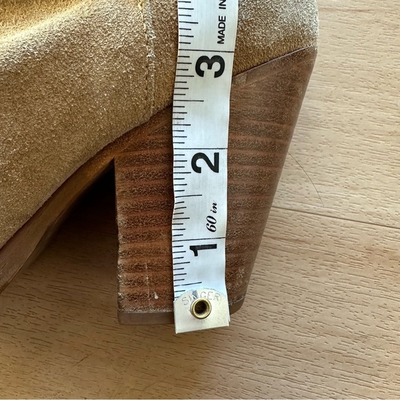 Rag & Bone Camel Suede Harrow Bootie Leather Ankle Wrap Strap Boots - Picture 8 of 12